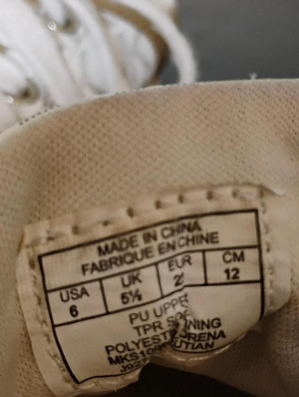 Michael Kors Baby Girls Jem Rally Gold & White Sneakers - Size 6 Baby Girl